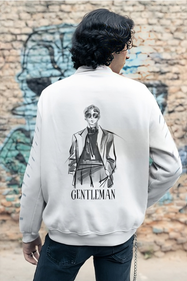 GENTLEMAN : Unisex Oversized Sweatshirt With Backprint